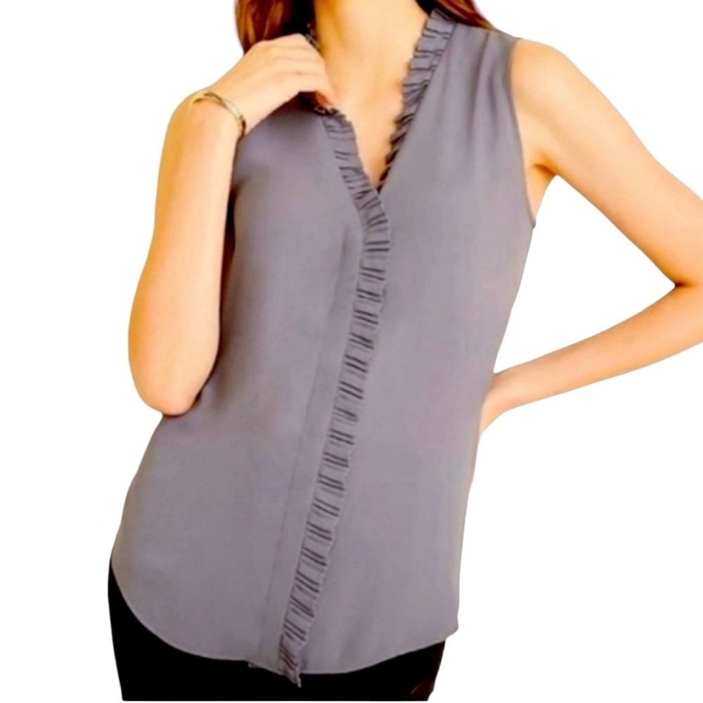 Ann Taylor Ruffled Sleeveless Blouse